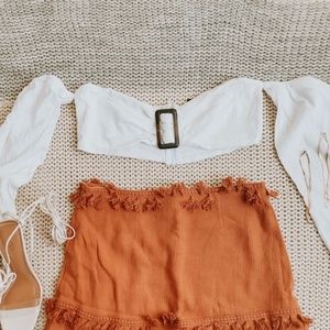 Crop off the shoulder top